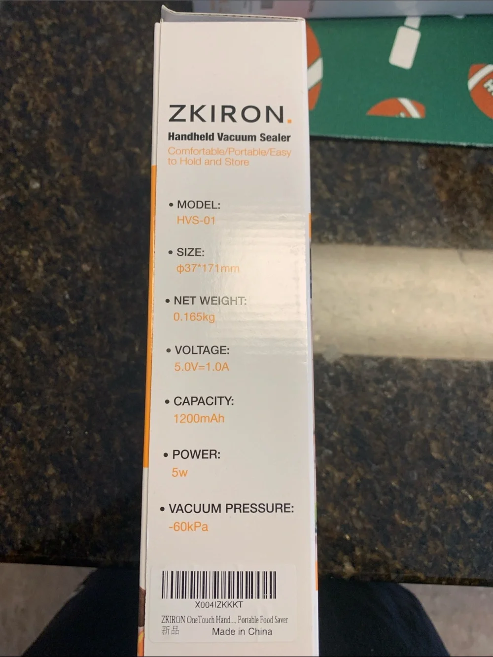 Zkiron One Touch Handheld Vacuum Sealer - White